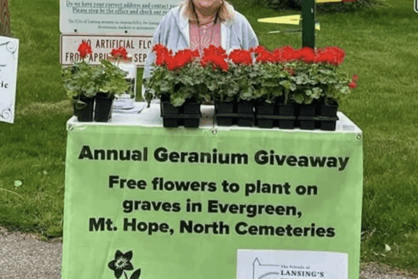 Friends of Lansing’s Historic Cemeteries-18th Annual Geranium Giveaway